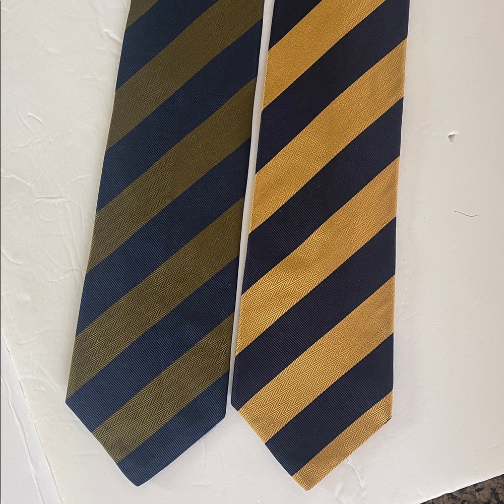 Striped Navy and Gold Men's Ties (set of 2)